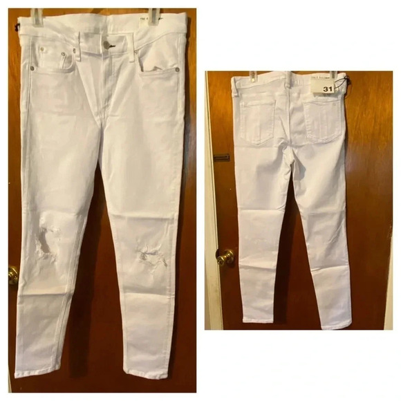 rag & bone classic destroyed capri jeans - Picture 4 of 12